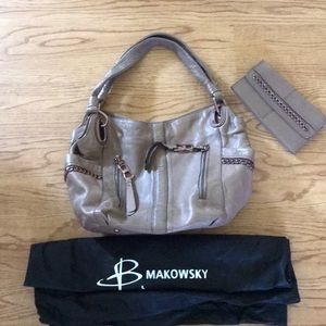 B Makowsky leather bag with wallet